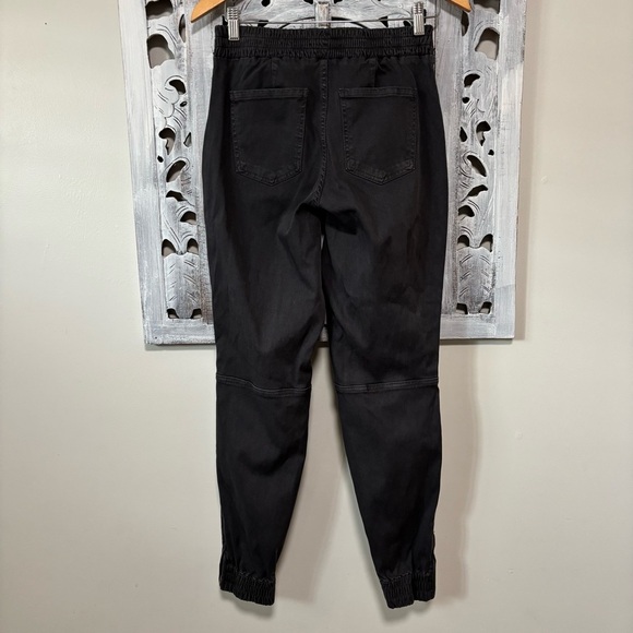 SPANX Black Stretch Twill Cotton Cargo Utility Pull On Crop Joggers NWOT - Picture 5 of 9